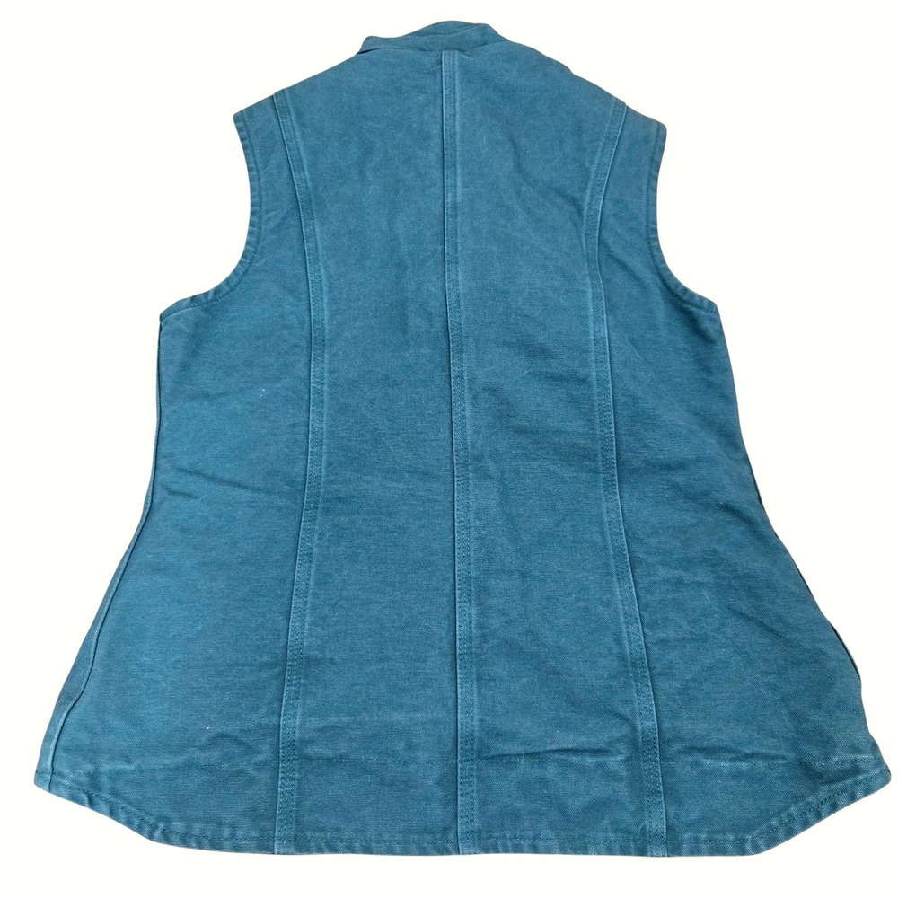 Carhartt Sandstone Mock Neck Vest Women Small Blue WV001 DTL Sherpa Lined Canvas - Picture 6 of 12
